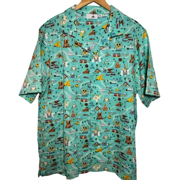Disney Other - Disney Parks Life Shirt Men's XL All Over Printed Button Down